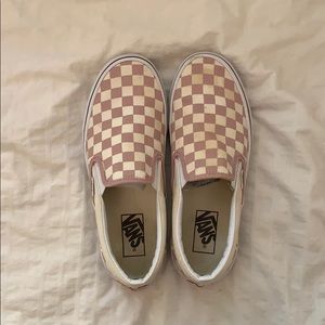 Pink Checkered Vans Slip on shoes - size 8 wms